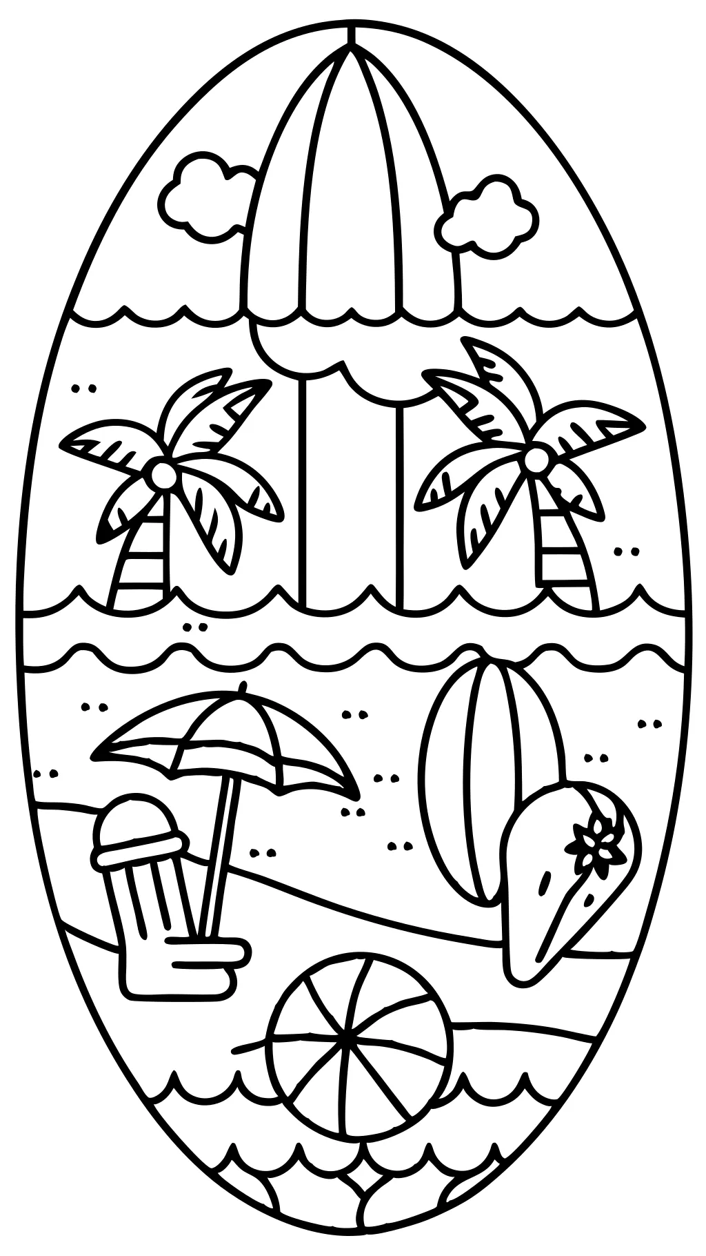 beach theme coloring pages